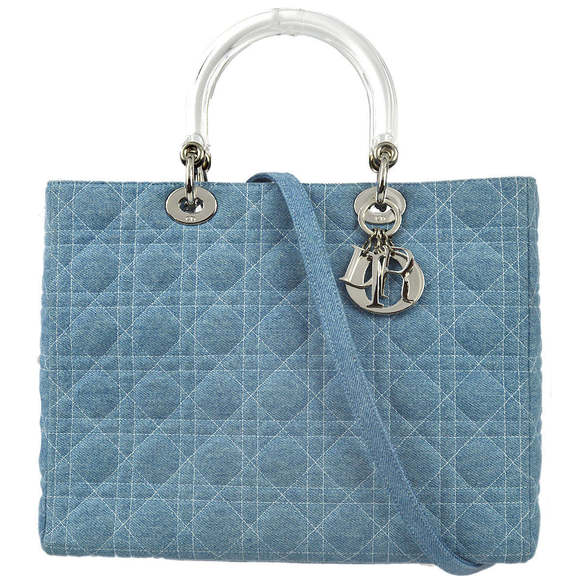 CHRISTIAN DIOR 1999 Large Denim Lady Dior Bag 120531 - Picture 1 of 10